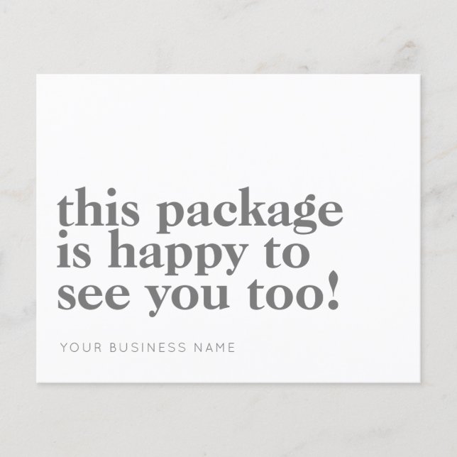 Budget Package Happy to See You Thank You Business (Front)