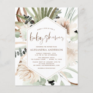 Budget Pampas Grass Baby Shower Boho Eucalyptus Flyer