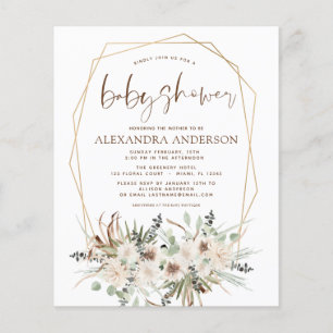 Budget Pampas Grass Baby Shower Boho Eucalyptus Flyer