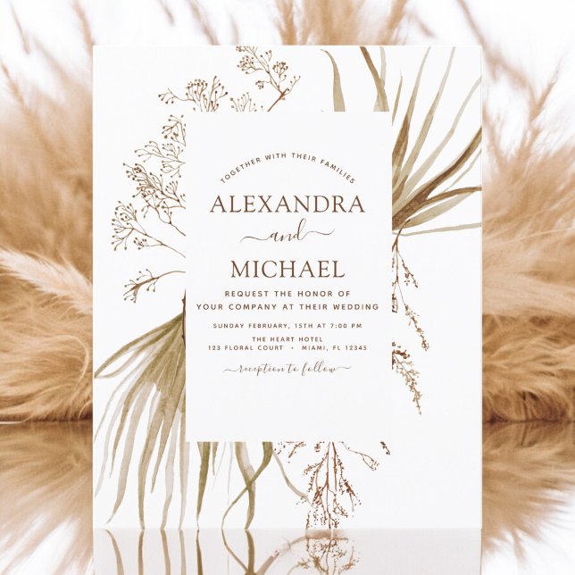 Budget Pampas Grass Bohemian Boho Wedding Flyer (Creator Uploaded)