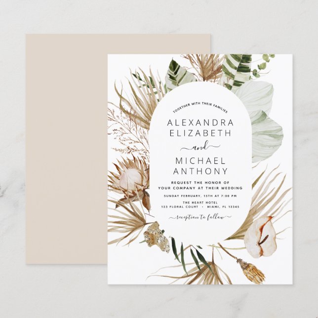 Budget Pampas Grass Bohemian Eucalyptus Wedding  (Front/Back)