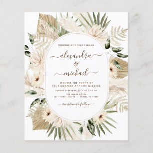 Budget Pampas Grass Boho Eucalyptus Wedding Flyer