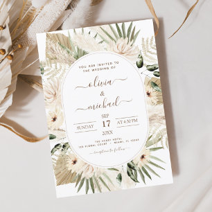 Budget Pampas Grass Boho Eucalyptus Wedding Flyer