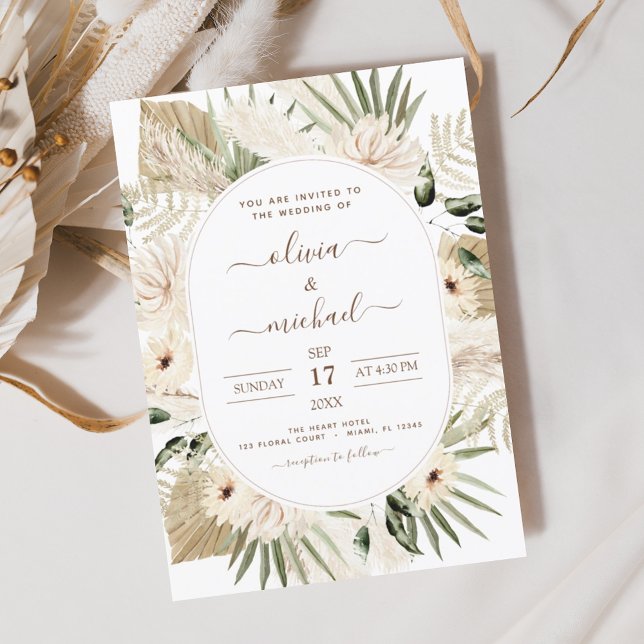 Budget Pampas Grass Boho Eucalyptus Wedding  Flyer (Creator Uploaded)