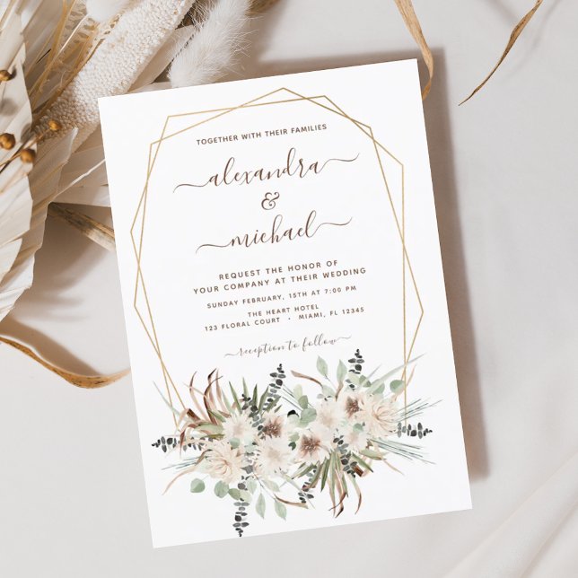 Budget Pampas Grass Boho Eucalyptus Wedding Flyer (Creator Uploaded)