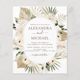 Budget Pampas Grass Boho Eucalyptus Wedding Flyer