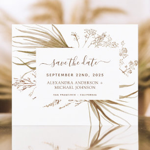 Budget Pampas Grass Boho Save the Date Flyer