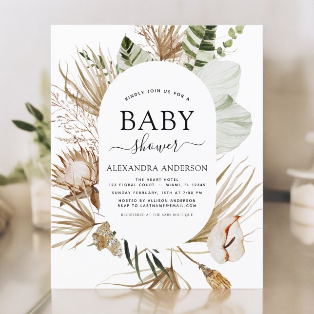 Budget Pampas Grass Boho Tropical Baby Shower (Creator Uploaded)
