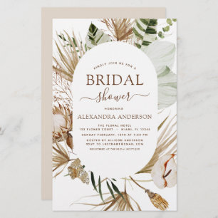 Budget Pampas Grass Boho Tropical Bridal Shower