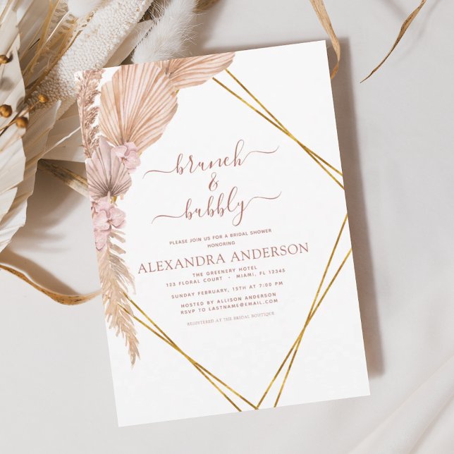 Budget Pampas Grass Brunch Bubbly Boho Flyer (Creator Uploaded)