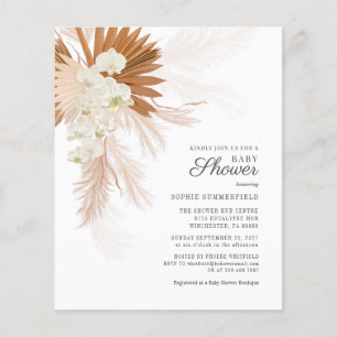 Budget Pampas Grass Floral Baby Shower Invitation