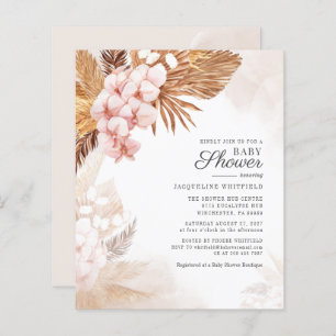 Budget Pampas Grass Pink Floral Palm Baby Shower