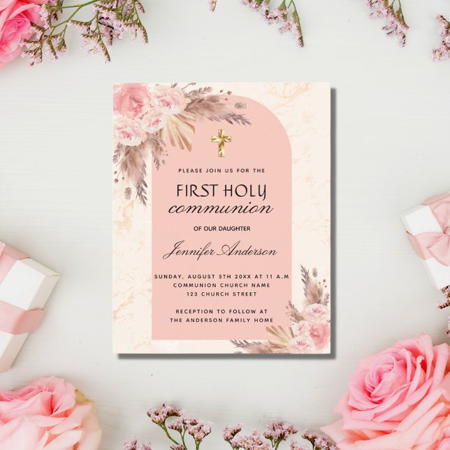 Budget pampas grass rose blush first communion (Creator Uploaded)