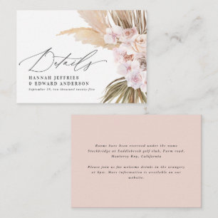 budget pampas grass rustic wedding RSVP  Card