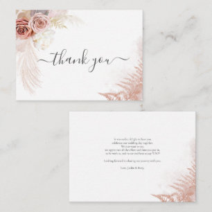 Budget Pampas Grass Terracotta Wedding Thank You Card