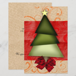 Budget Paper Christmas Tree Business Holiday Card