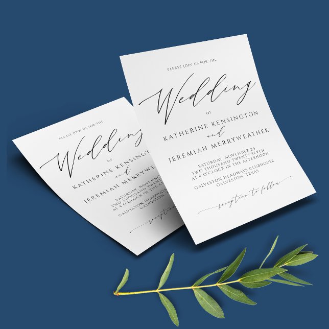 Budget PAPER Minimalist Script Wedding Invitation (Creator Uploaded)