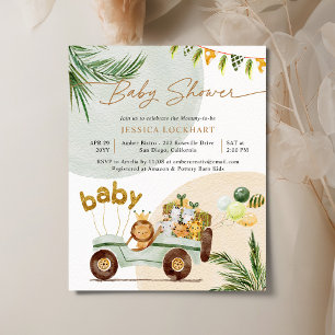 Budget Party in the Jungle Baby Shower Invitation