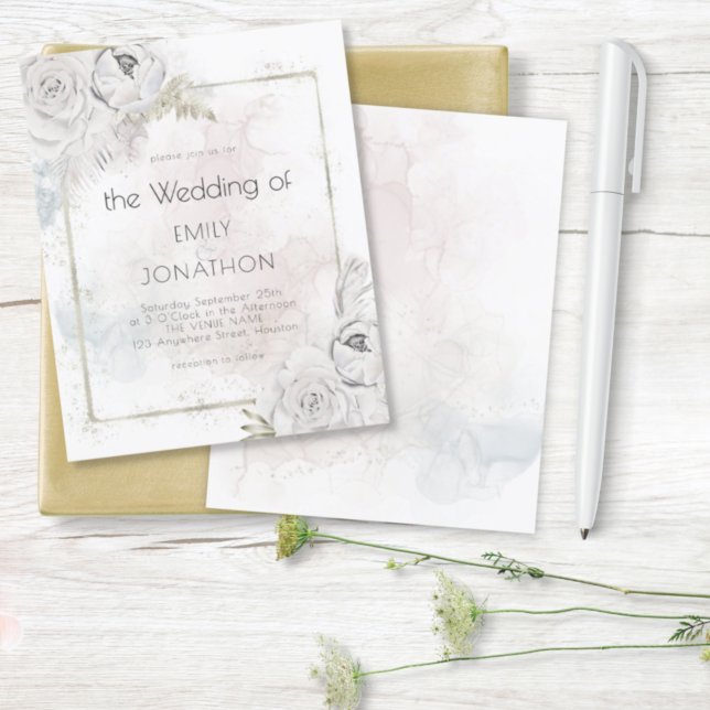 Budget Pastel Florals Watercolors Wedding Invite (Creator Uploaded)