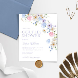 Budget Pastel Wilflower Couples Shower Invitation