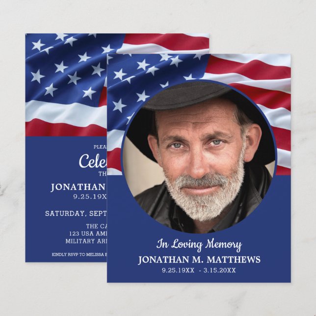 Budget Patriotic Celebration Of Life Flag Memorial (Front/Back)