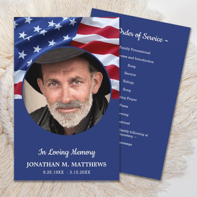 Budget Patriotic Memorial Veteran Funeral Program  (Creator Uploaded)