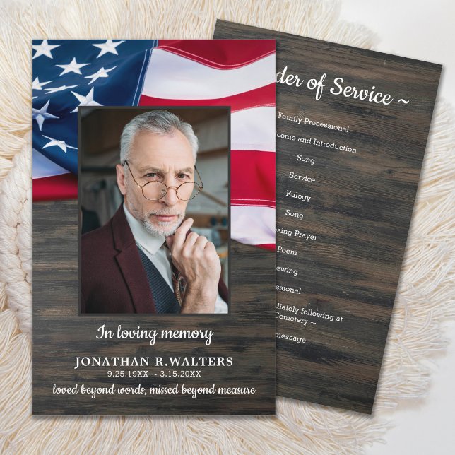 Budget Patriotic Order Of Service Funeral Program (Creator Uploaded)
