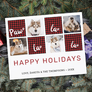 Budget Paw La La La Red Plaid Pet Photo Holiday 