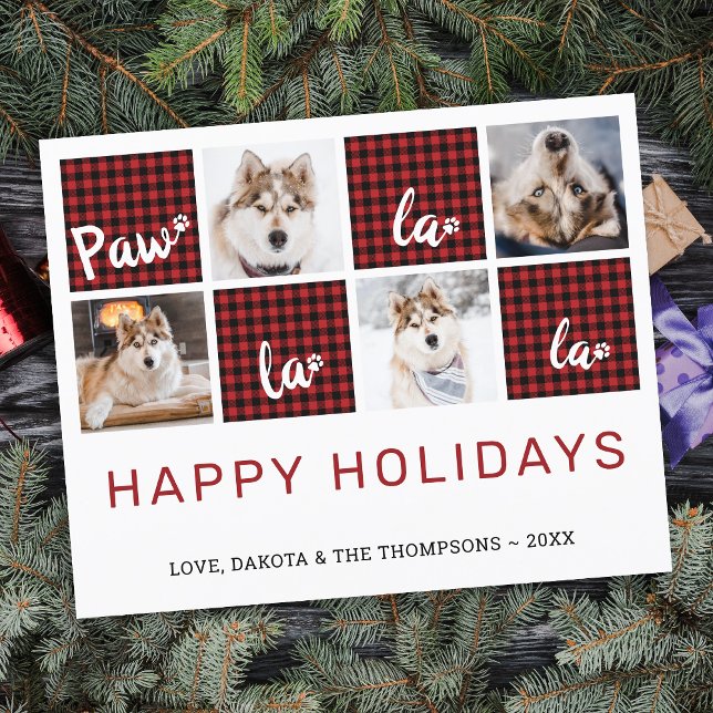 Budget Paw La La La Red Plaid Pet Photo Holiday  (Creator Uploaded)