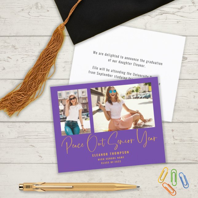 Budget Peace Out 2 Photo 2022 Grad Purple Announce (Creator Uploaded)