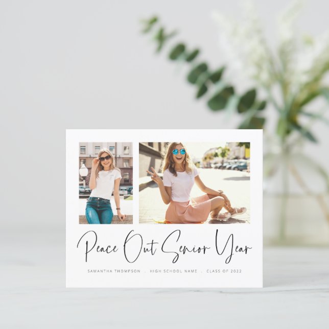 Budget Peace Out 2 Photos 2022 Grad Announcement (Standing Front)