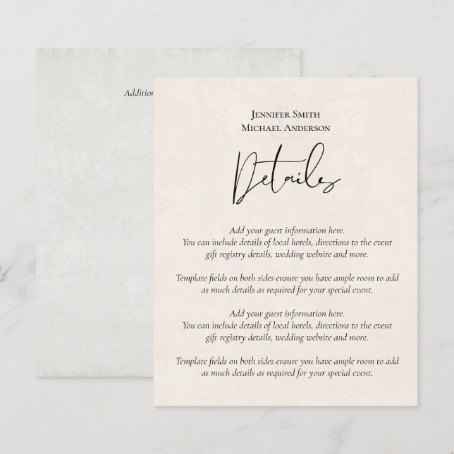 BUDGET Peach Grey Wedding Watercolor (Front/Back)