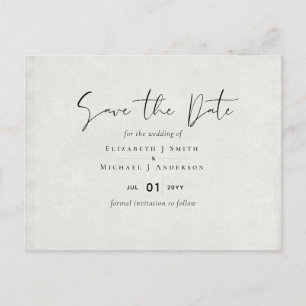 BUDGET Peach Grey Wedding Watercolor Save Dates Postcard