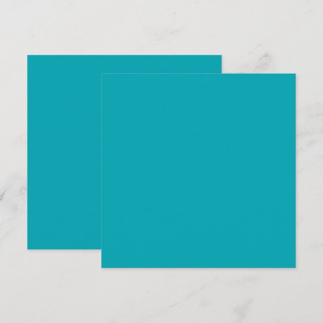 BUDGET Peacock Blue Teal Monochrome Wedding Thank You Card (Front/Back)