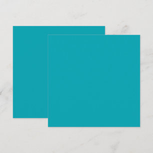BUDGET Peacock Blue Teal Monochrome Wedding Thank You Card