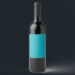 BUDGET Peacock Blue Teal Monochrome Wedding Wine Label<br><div class="desc">View the full collection</div>