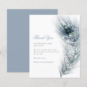 BUDGET Peacock Feather Wedding Thank You