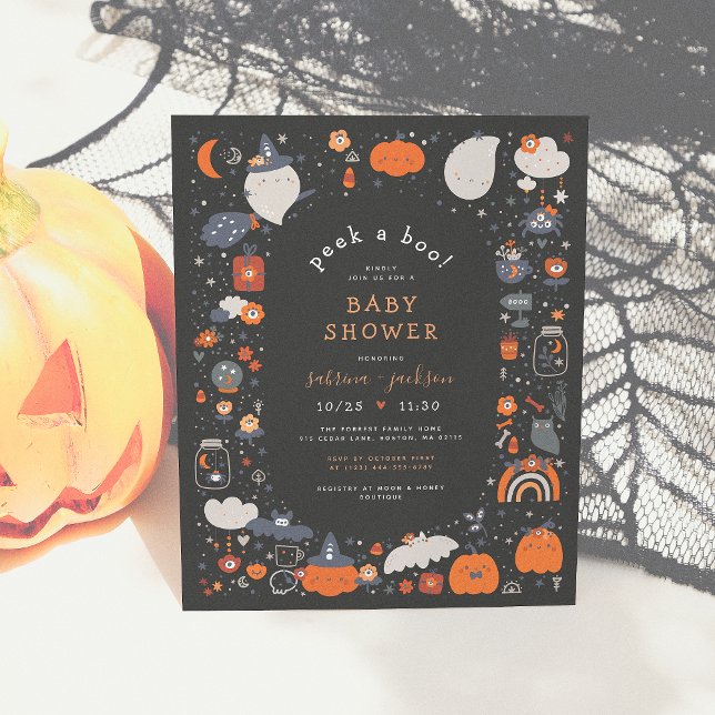 Budget Peak A Boo Cute Black Halloween Baby Shower (Creator Uploaded)
