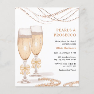Budget Pearls and Prosecco Bridal Shower Invite