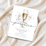 Budget Pearls Prosecco Bridal Shower Invitation Flyer<br><div class="desc">Budget Pearls Prosecco Bridal Shower Invitation Flyer</div>