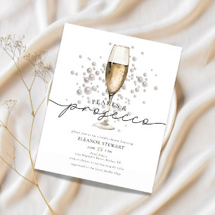 Budget Pearls Prosecco Bridal Shower Invitation Flyer