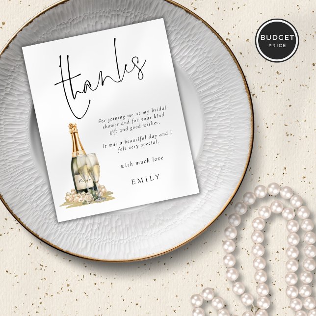 Budget Pearls Prosecco Glass Bridal Shower Thanks (Creator Uploaded)