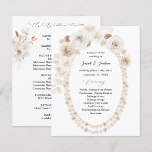 Budget Pearls & White Floral Wedding Ceremony 