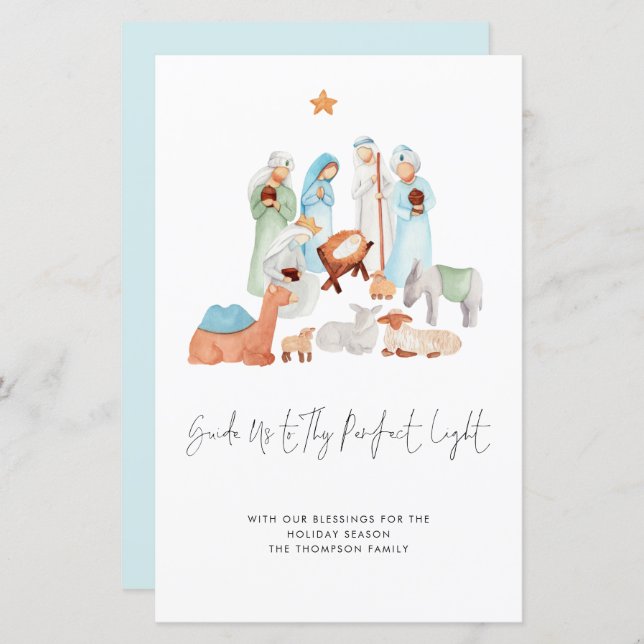 Budget Perfect Light We Three Kings Holiday Card (Front/Back)