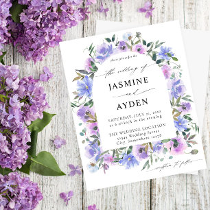 Budget Peri & Purple Floral Arch Wedding