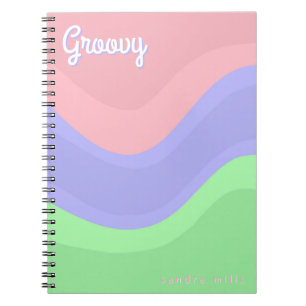 Budget Personalised Groovy Pastel Notebook