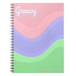 Budget Personalised Groovy Pastel Notebook