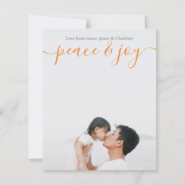 Budget Personalised Photo and Text Christmas Card (Front)