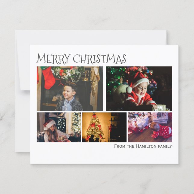 Budget Personalised Photo Christmas Card (Front)