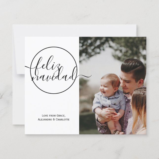 Budget Personalised Photo Feliz Navidad Card (Front)